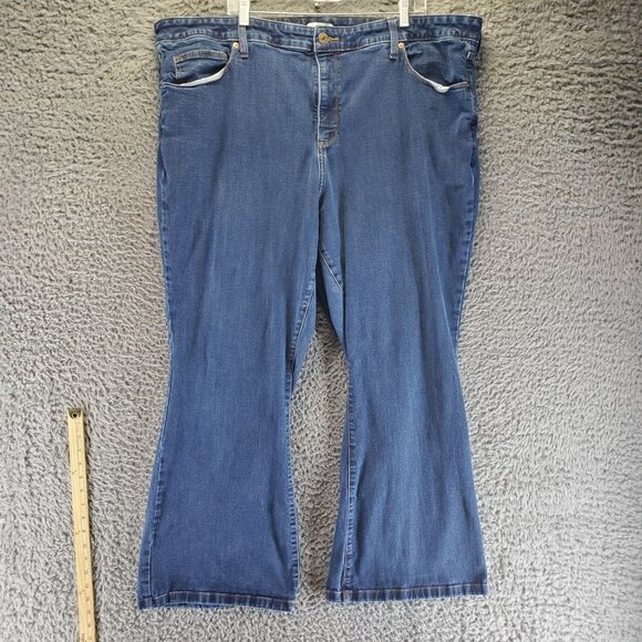 Ava & Viv Jeans Womens 26 Plus Blue High Rise Flare Stretch Denim - Picture 1 of 12